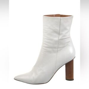 IRO Paris White Leather Boots | Size 9 | Block Heel | Minimalist French Designer